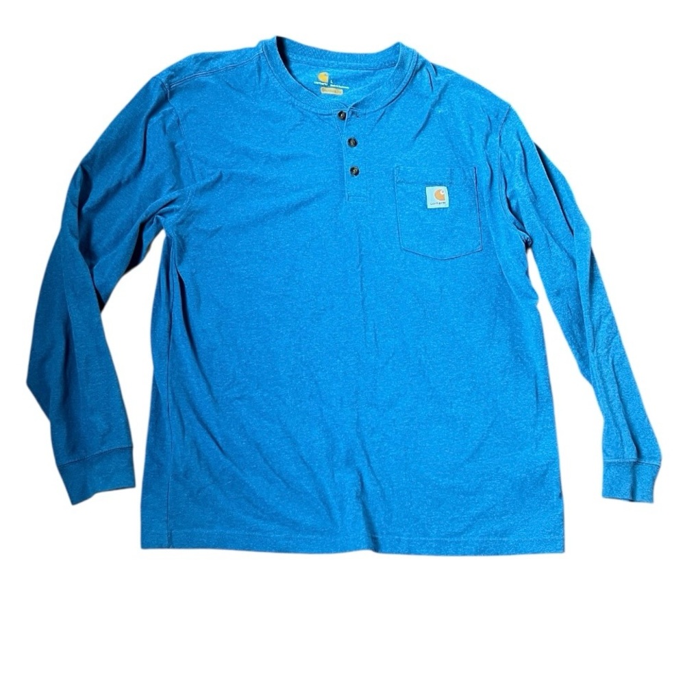 Carhartt Long Sleeve Henley Pocket Shirt – Men’s Large – Blue – NWOT
